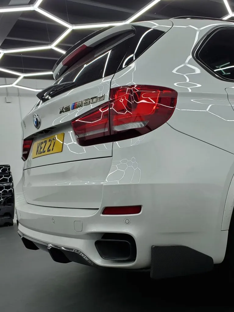 BMW F15 X5 M Sport 2013-2018 Carbon Fiber Rear Bumper Splats – another view