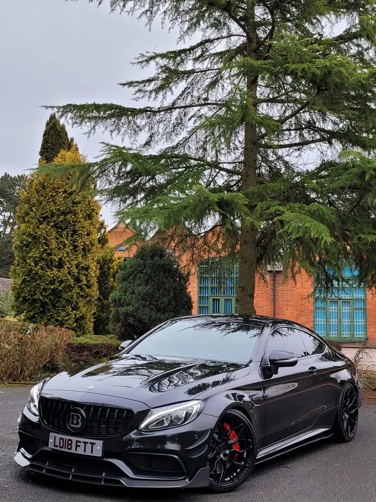 Mercedes C63 AMG C205 W205 2015-2021 Carbon Fiber Brabus Style B Front Splitter — image 6 of 6
