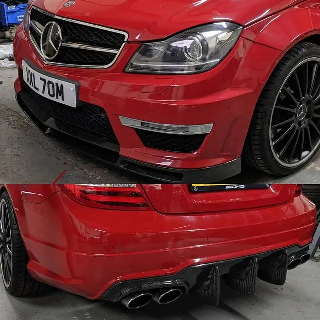 Mercedes C63 AMG Facelift W204 2011-2014 Carbon Fiber Big Fin Rear Diffuser — image 6 of 8