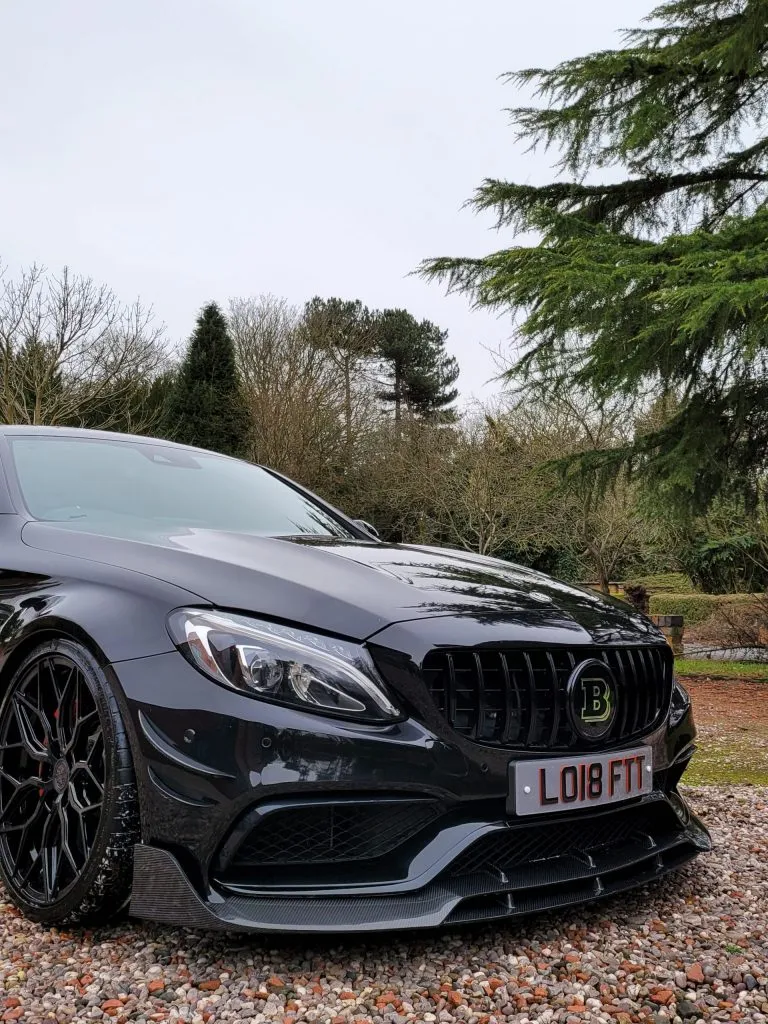 Mercedes C63 AMG C205 W205 2015-2021 Carbon Fiber Brabus Style B Front Splitter — image 5 of 6