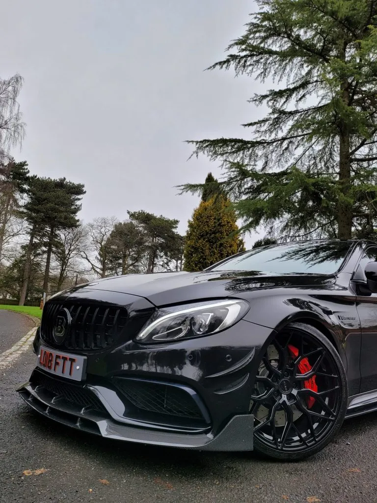 Mercedes C63 AMG C205 W205 2015-2021 Carbon Fiber Brabus Style B Front Splitter — image 4 of 6