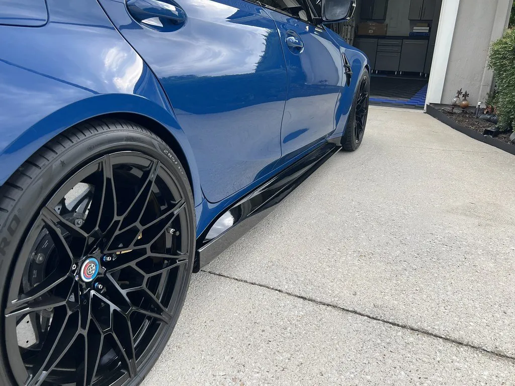BMW G80 G82 G83 M3 M4 2021-Present Carbon Fiber Side Skirt Extensions w/small winglet (Unitexclusives) — image 8 of 8