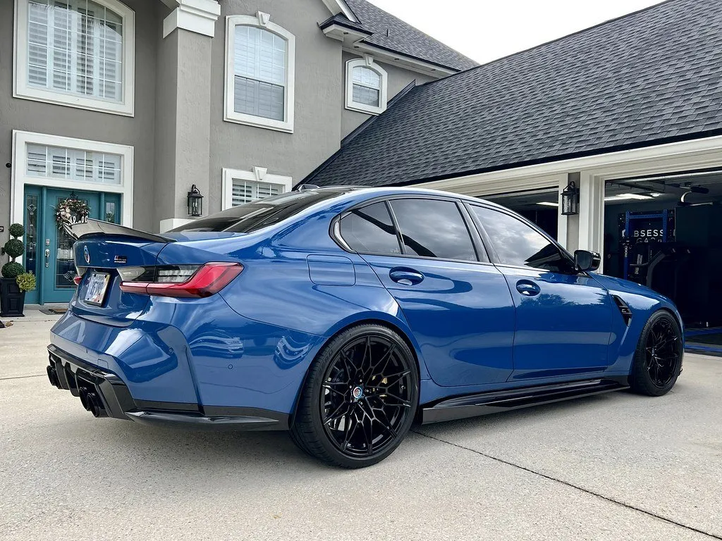 BMW G80 G82 G83 M3 M4 2021-Present Carbon Fiber Side Skirt Extensions w/small winglet (Unitexclusives) — image 5 of 8