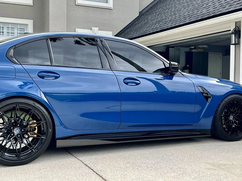 BMW G80 G82 G83 M3 M4 2021-Present Carbon Fiber Side Skirt Extensions w/small winglet (Unitexclusives)