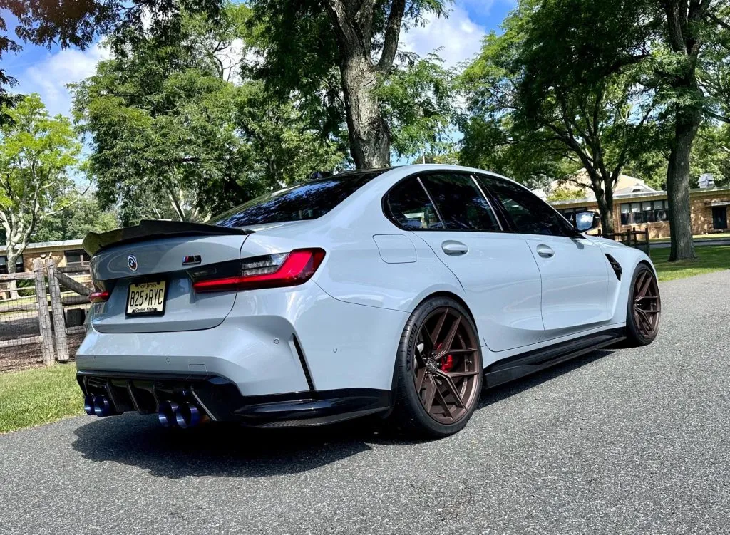 BMW G80 G82 G83 M3 M4 2021-Present Carbon Fiber Side Skirt Extensions w/small winglet (Unitexclusives) — image 6 of 8
