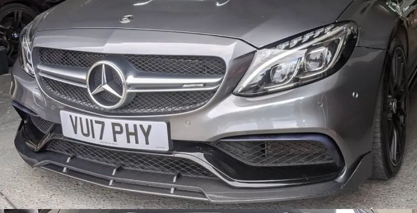 Mercedes C63 AMG W205 2015-2021 Carbon Fiber Brabus Style A Front Splitter — image 1 of 1
