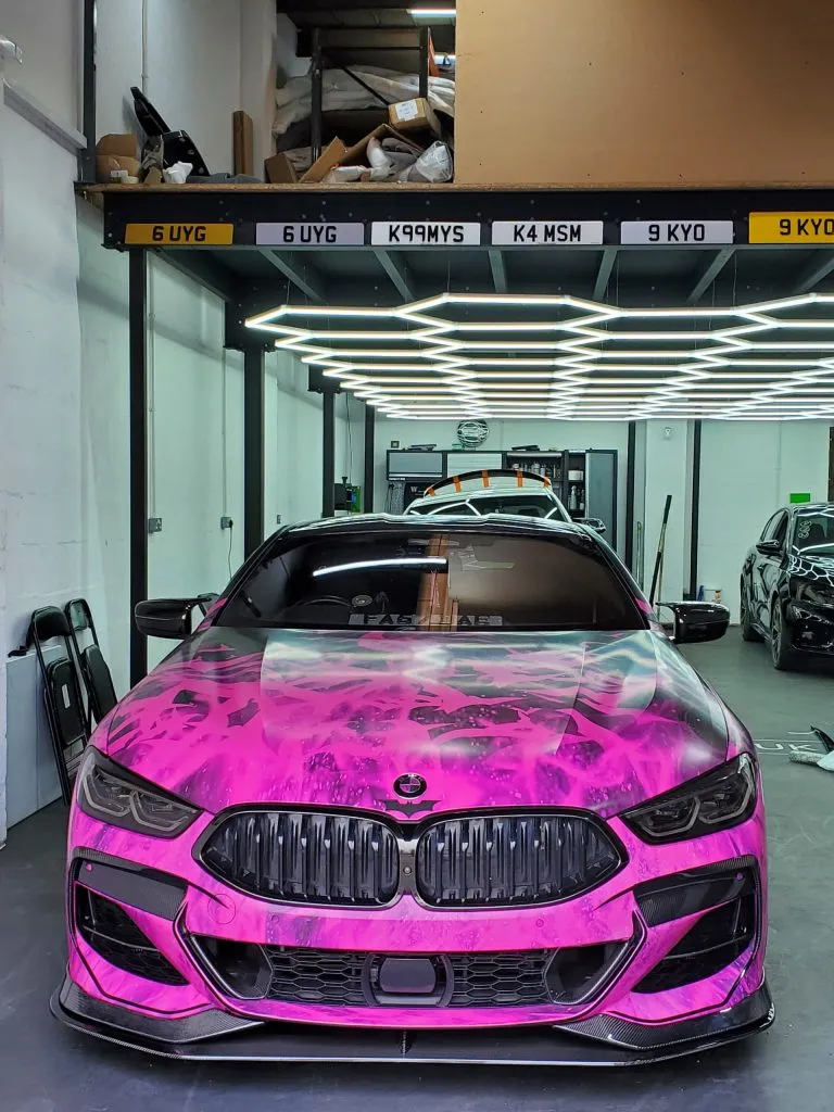 BMW 8 Series 2018-Present Carbon Fiber AC Style Front Splitter 3pc – another view