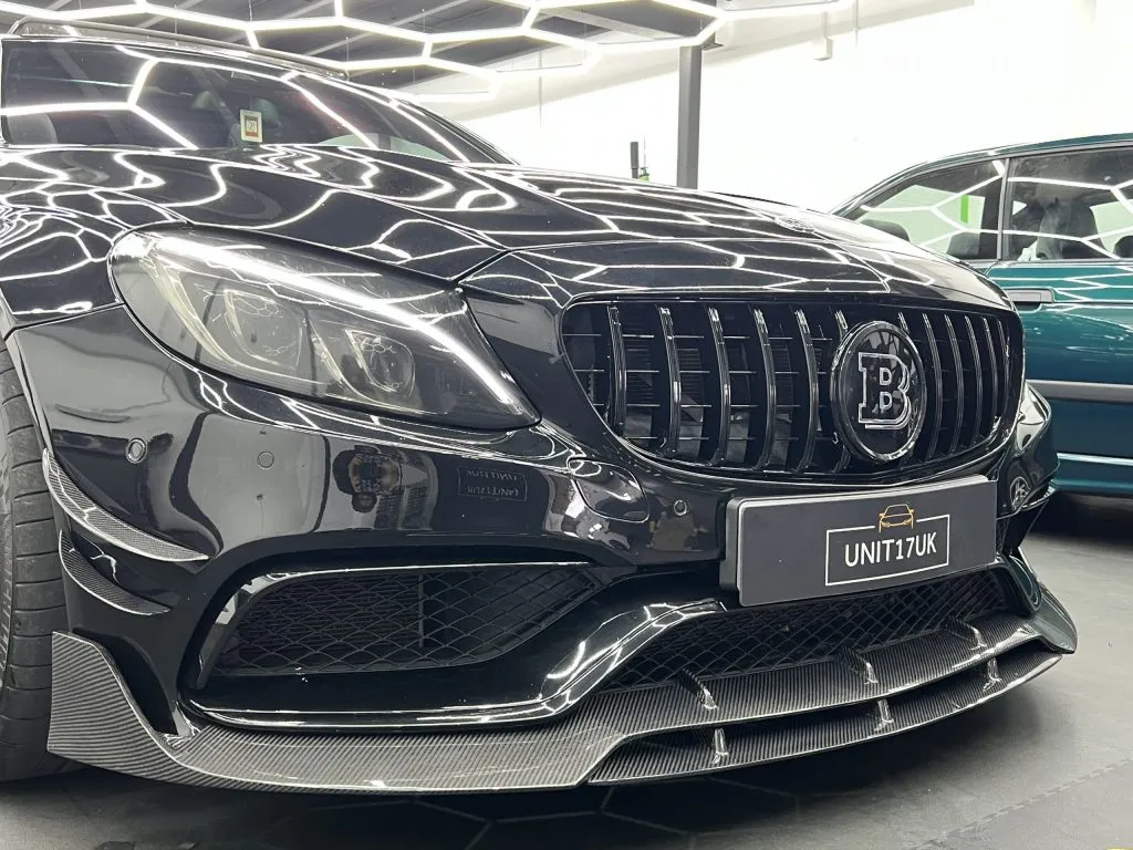 Mercedes C63 AMG C205 W205 2015-2021 Carbon Fiber Brabus Style B Front Splitter — image 1 of 6