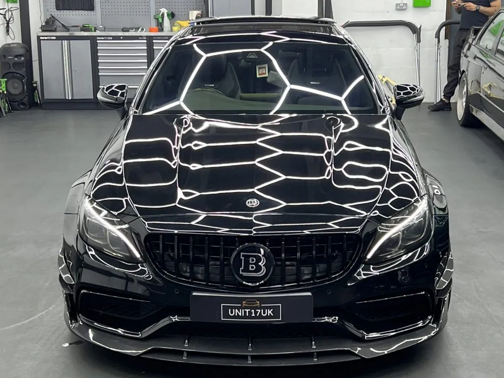 Mercedes C63 AMG C205 W205 2015-2021 Carbon Fiber Brabus Style B Front Splitter — image 3 of 6