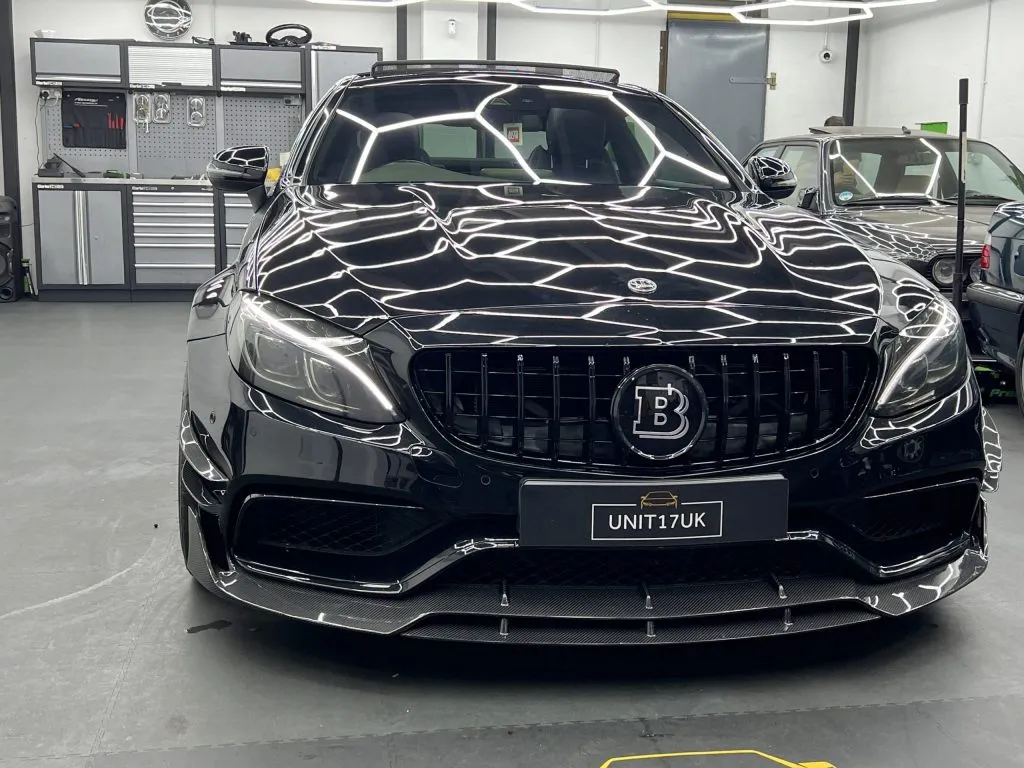 Mercedes C63 AMG C205 W205 2015-2021 Carbon Fiber Brabus Style B Front Splitter — image 2 of 6