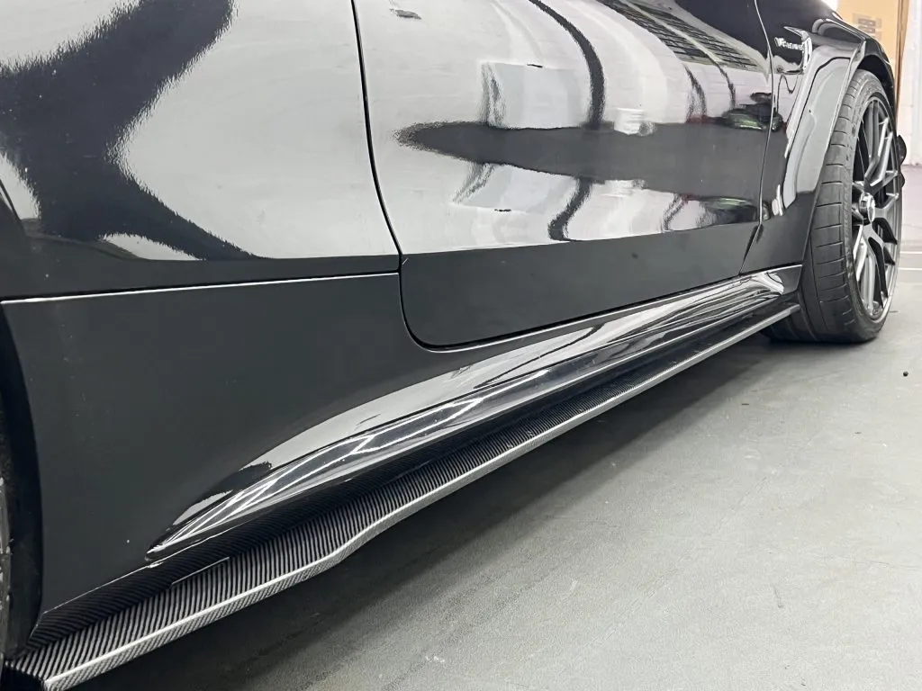 Mercedes C63 AMG C205 W205 2015-2021 Carbon Fiber Side Skirt Extensions — image 3 of 6