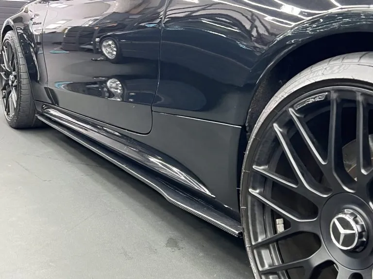 Mercedes C63 AMG C205 W205 2015-2021 Carbon Fiber Side Skirt Extensions – another view