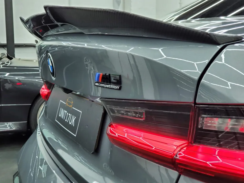 (2021+) BMW G80 M3 Ducktail Spoiler – Pre-Preg Dry Carbon Fiber High Kick — image 4 of 5