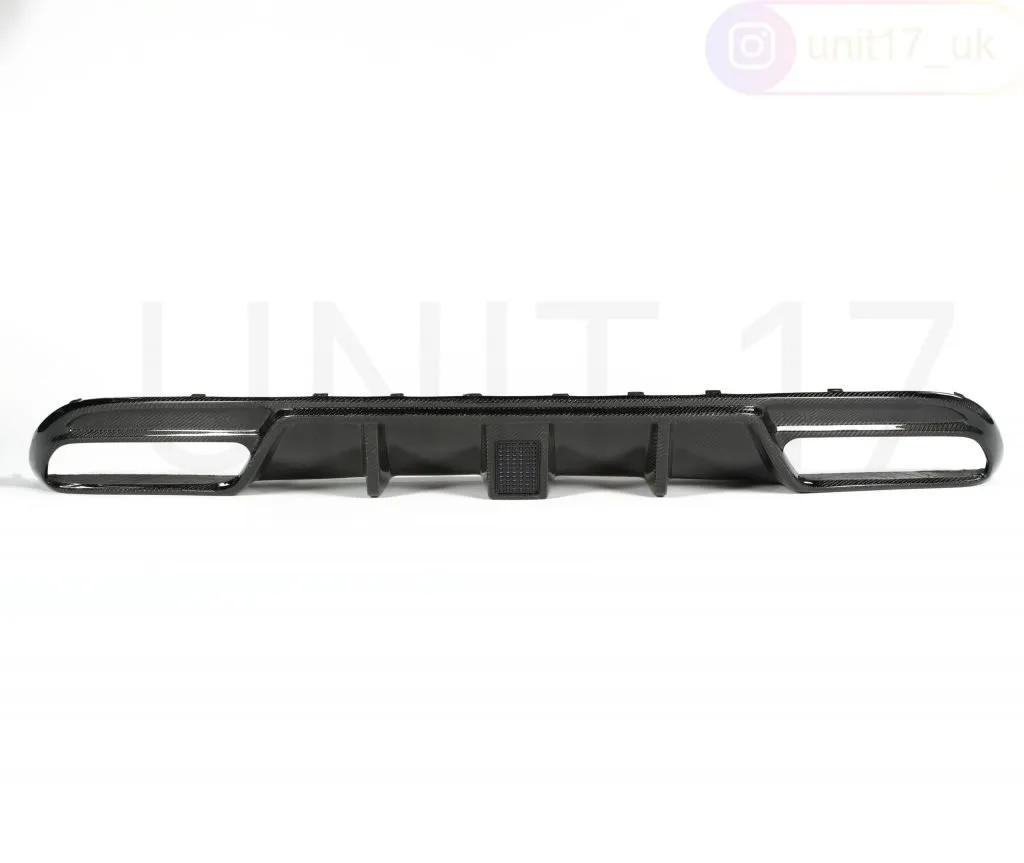 Mercedes C63 AMG Saloon W205 2015-2021 Carbon Fiber Rear Diffuser With F1 Style LED Light With Exhaust Tips — image 1 of 3