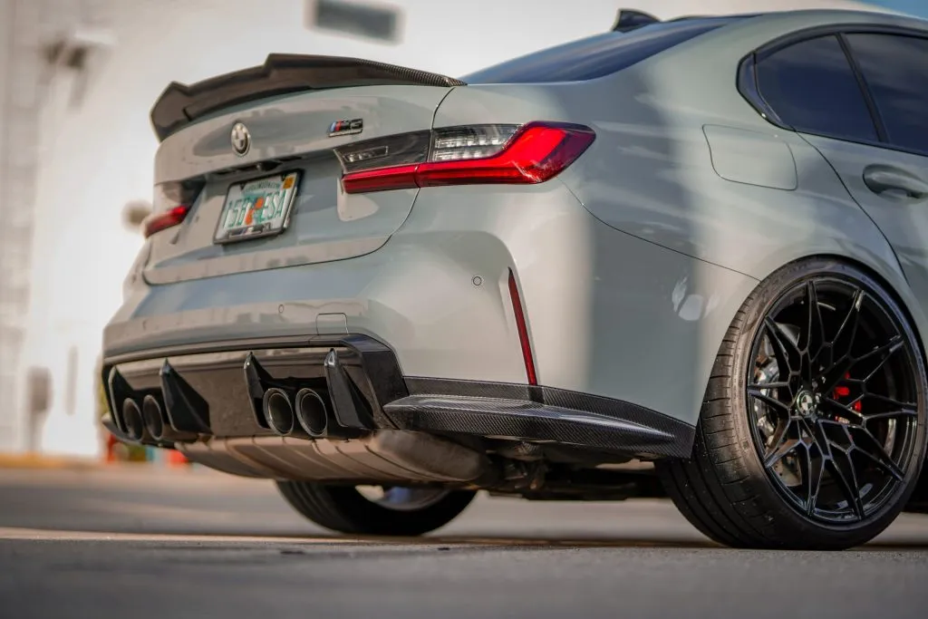 BMW G80 M3 Performance Style Dry Carbon Fiber Rear Bumper OE Corner Side Without Winglets Pre Preg