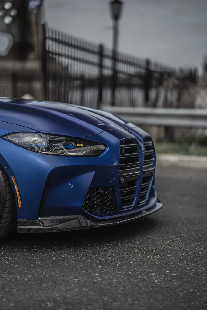 Blue G82 M4 headlight and front corner