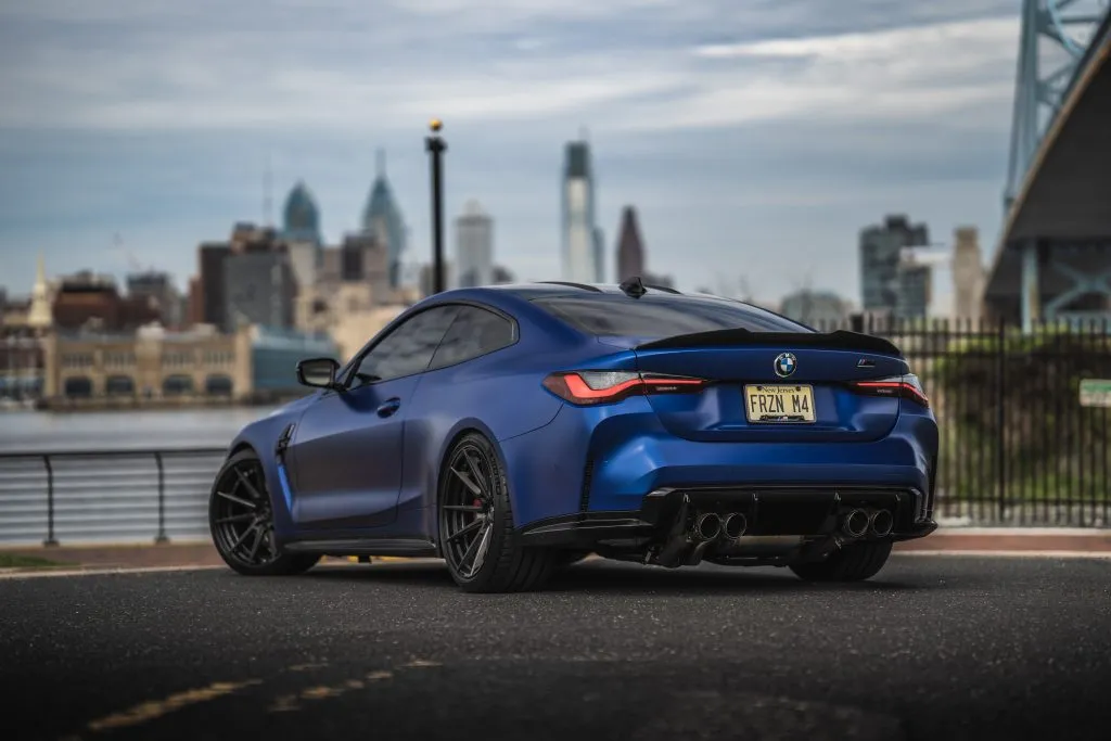 Blue G82 M4 on the waterfront