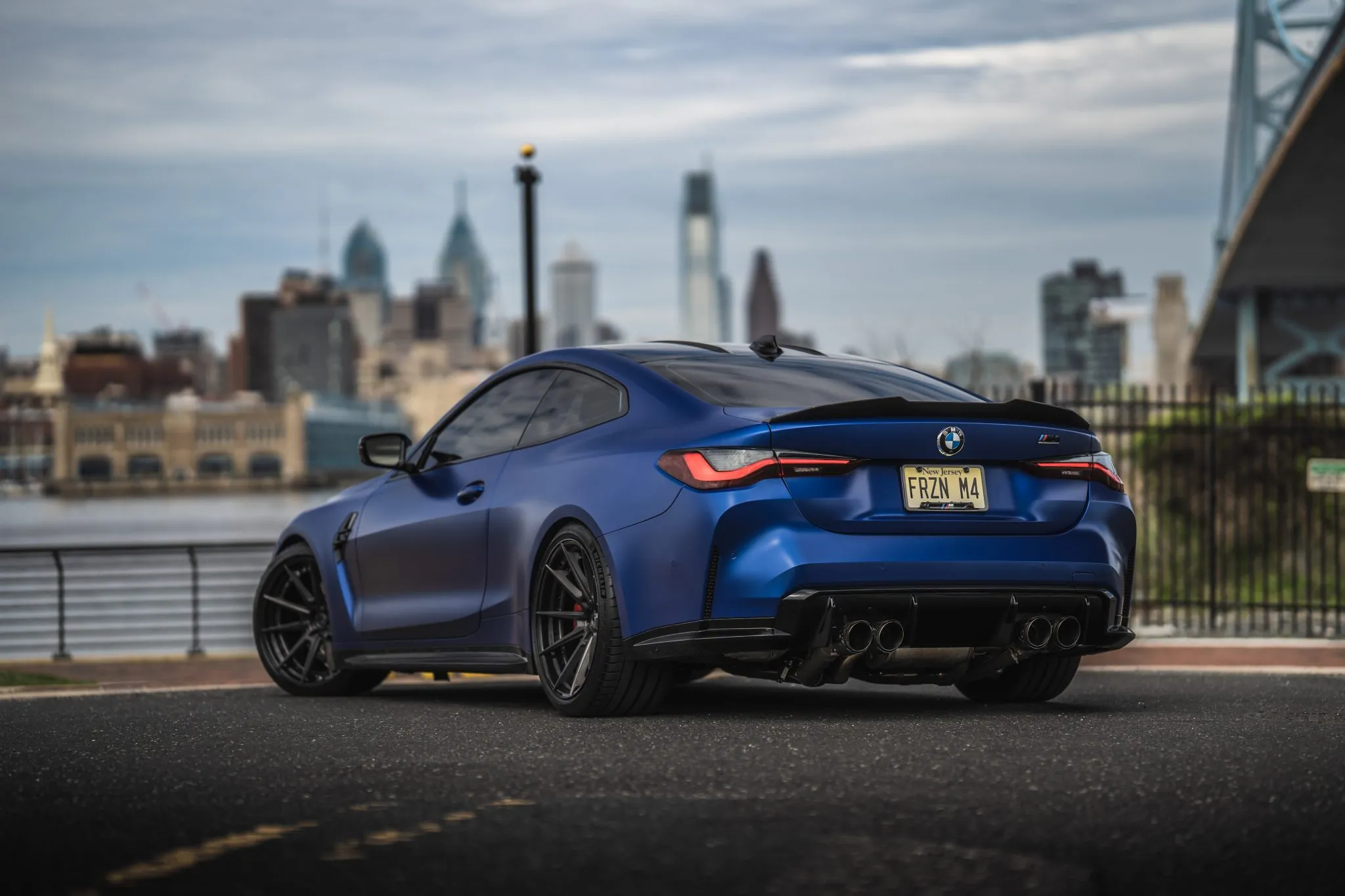 Blue G82 M4 on the waterfront