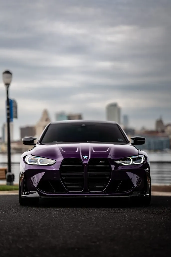 Purple G80 M3 from the front