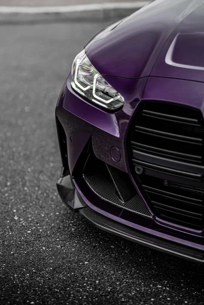 Purple G80 M3 front corner
