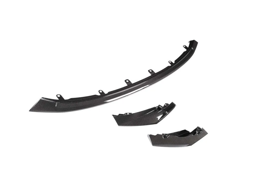 CSL Style front lip splitter for BMW M3 M4 G80 G82 Prepreg Carbon Fiber with gloss finish — image 22 of 29