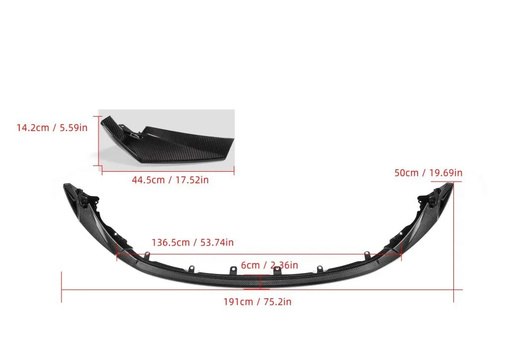 CSL Style front lip splitter for BMW M3 M4 G80 G82 Prepreg Carbon Fiber with gloss finish — image 29 of 29