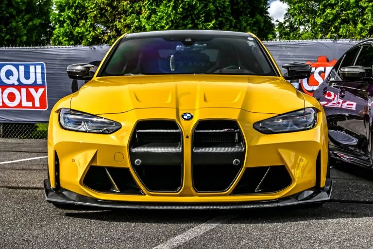 CSL Style front lip splitter for BMW M3 M4 G80 G82 Prepreg Carbon Fiber with gloss finish – another view