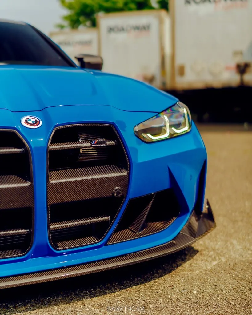 CSL Style front lip splitter for BMW M3 M4 G80 G82 Prepreg Carbon Fiber with gloss finish — image 8 of 29