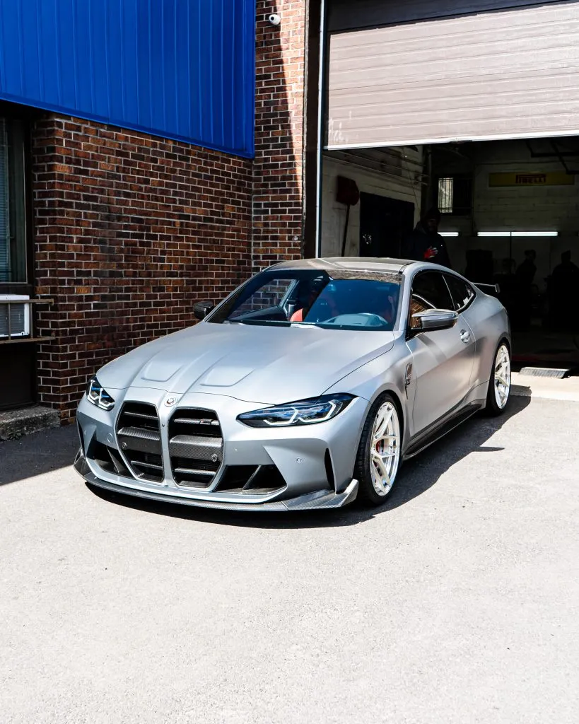 CSL Style front lip splitter for BMW M3 M4 G80 G82 Prepreg Carbon Fiber with gloss finish — image 16 of 29