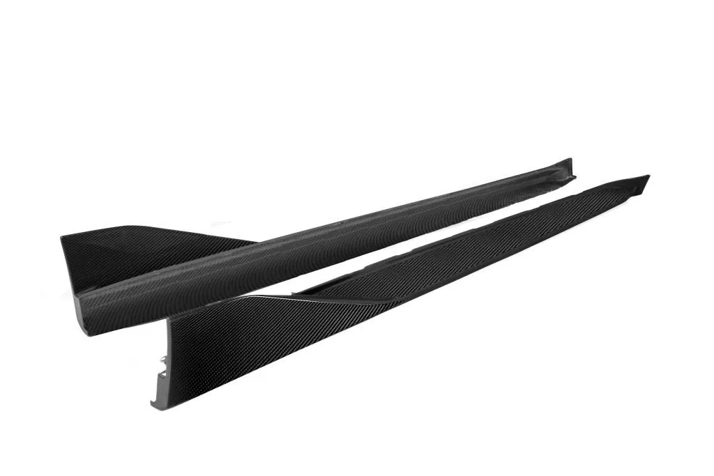 BMW M3 G80 MP style prepreg dry carbon fiber full replacement side skirts with winglet — image 6 of 6