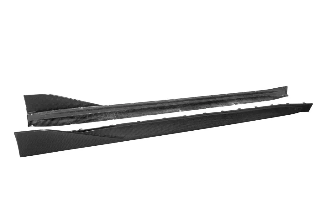 BMW M3 G80 MP style prepreg dry carbon fiber full replacement side skirts with winglet — image 4 of 6