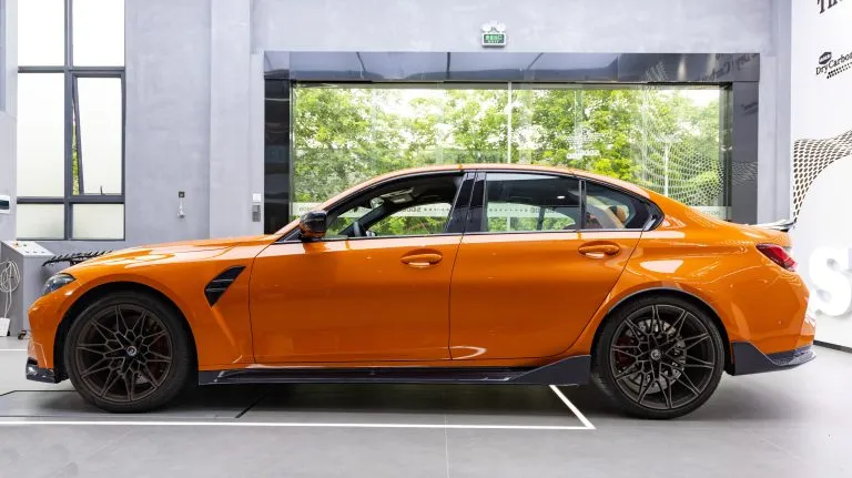BMW M3 G80 MP style prepreg dry carbon fiber full replacement side skirts with winglet