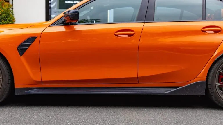 BMW M3 G80 MP style prepreg dry carbon fiber full replacement side skirts with winglet – another view