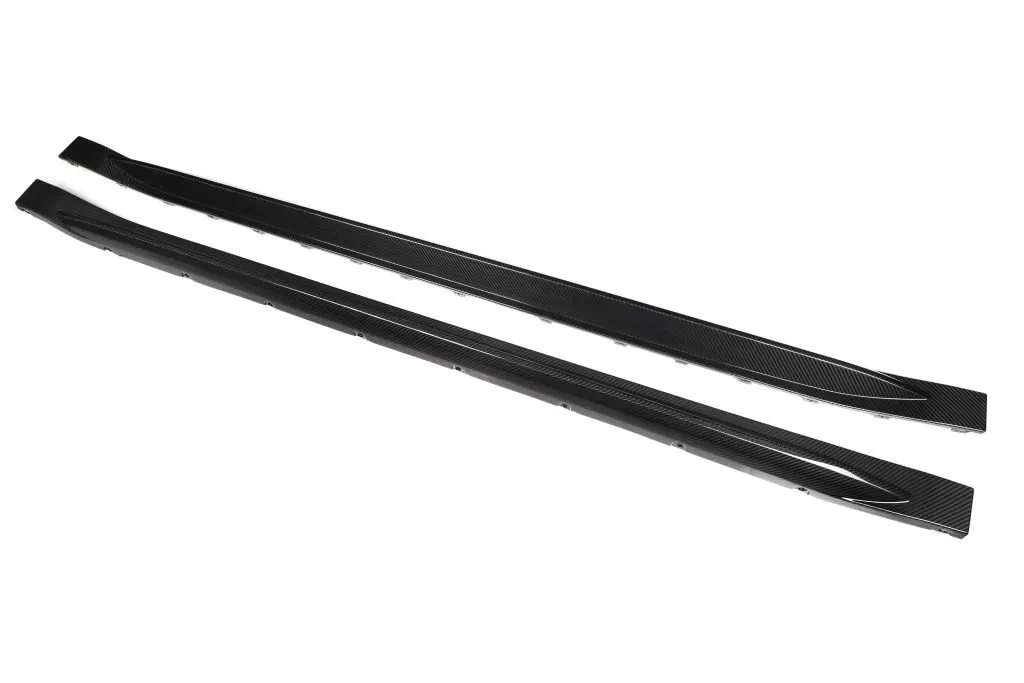 BMW G82 M4 OEM style prepreg dry carbon fiber full replacement side skirts with NO WINGLET — image 14 of 16