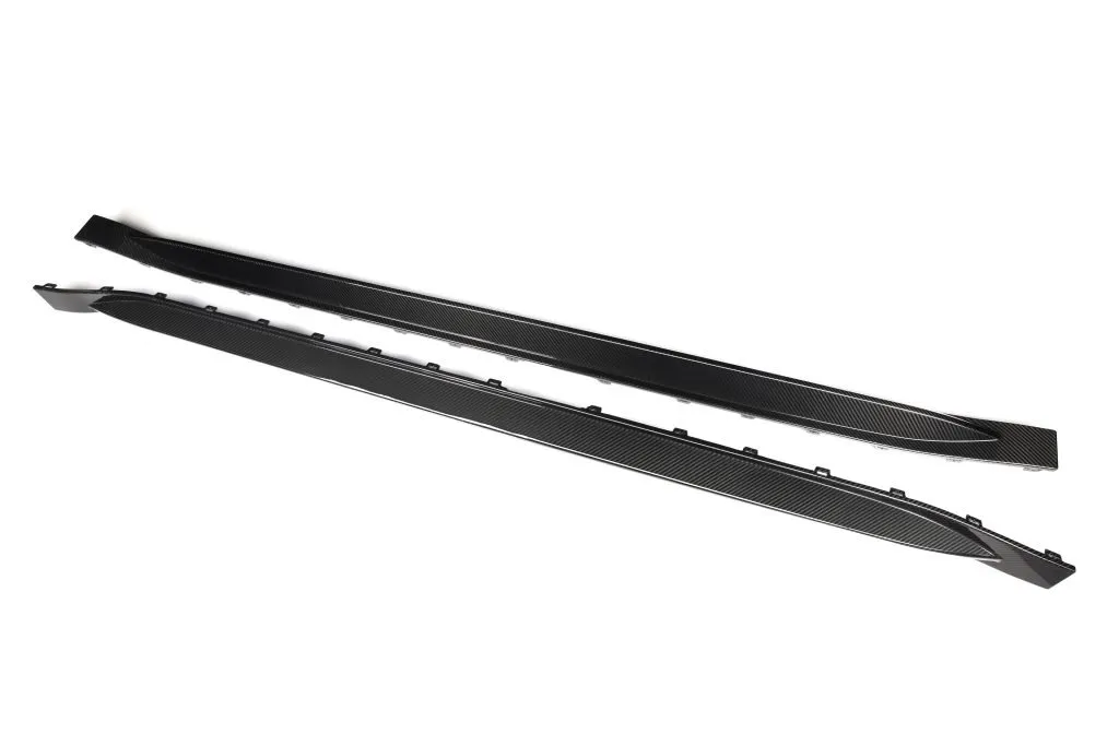 BMW G82 M4 OEM style prepreg dry carbon fiber full replacement side skirts with NO WINGLET — image 13 of 16