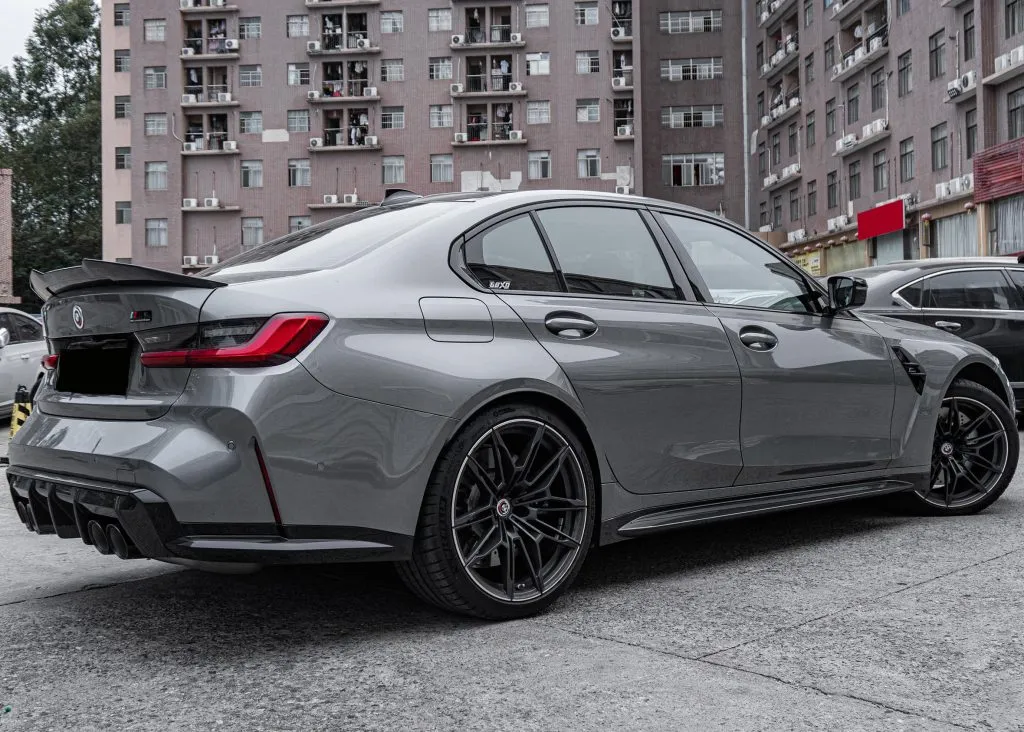 BMW G82 M4 OEM style prepreg dry carbon fiber full replacement side skirts with NO WINGLET — image 4 of 16