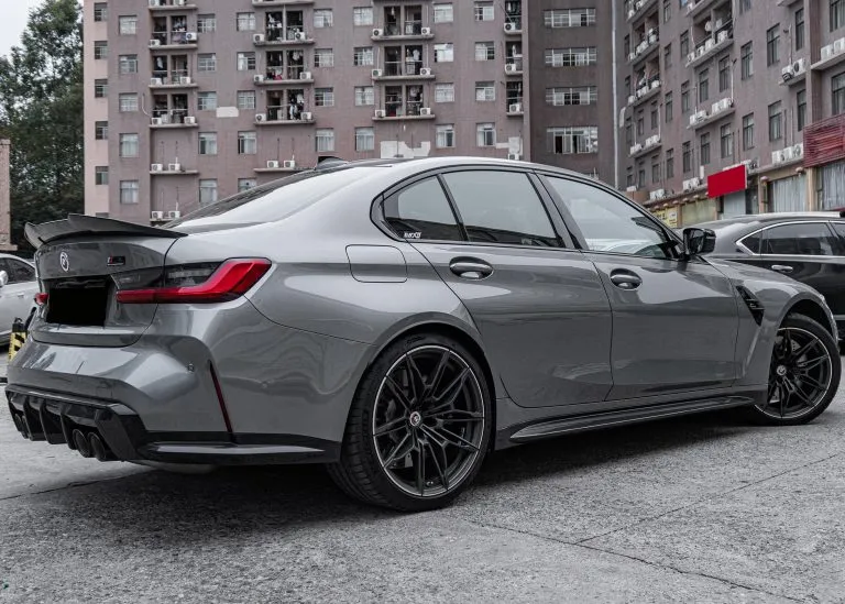 BMW G80 M3 OEM style prepreg dry carbon fiber full replacement side skirts with no winglet – another view