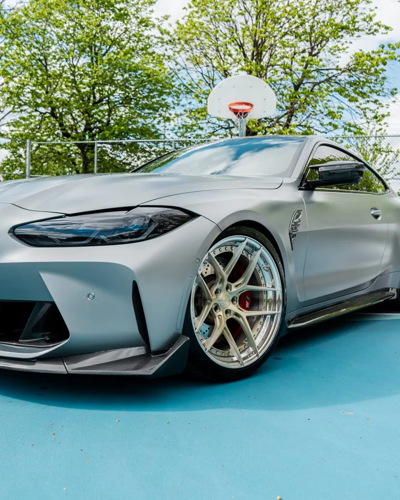 BMW G82 M4 OEM style prepreg dry carbon fiber full replacement side skirts with NO WINGLET — image 2 of 16