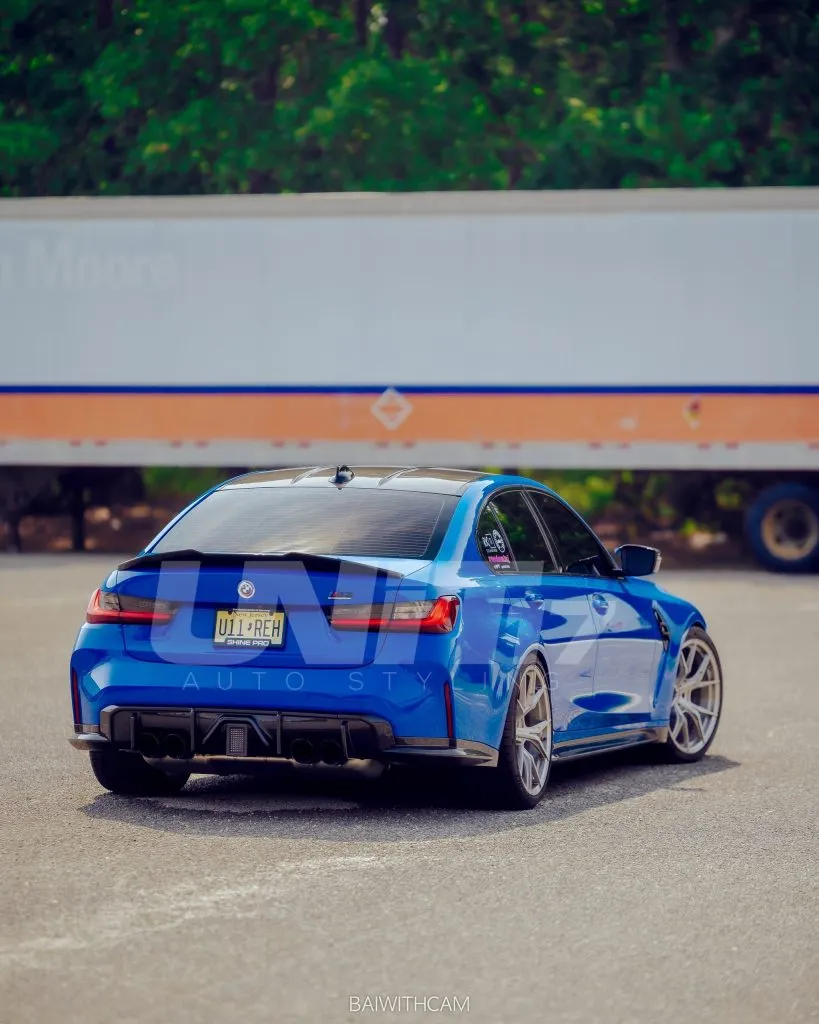 BMW M3 M4 G80 G82 G83 2021 + Prepreg Carbon Fiber Rear Diffuser with F1 Style Style Brake light [UNIT EXCLUSIVES] — image 2 of 4