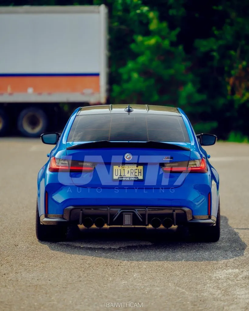 BMW M3 M4 G80 G82 G83 2021 + Prepreg Carbon Fiber Rear Diffuser with F1 Style Style Brake light [UNIT EXCLUSIVES] — image 3 of 4