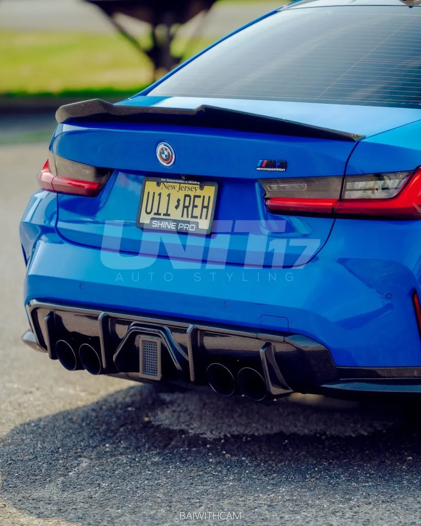 BMW M3 M4 G80 G82 G83 2021 + Prepreg Carbon Fiber Rear Diffuser with F1 Style Style Brake light [UNIT EXCLUSIVES] — image 4 of 4
