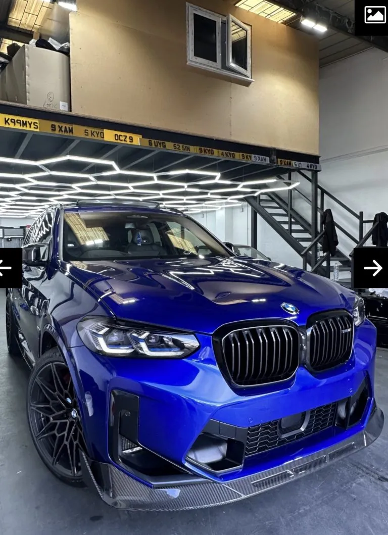 BMW X3M X4M LCI F97 F98 Prepreg Carbon Fiber Front Splitter LCI (2022-2024) – Pre-Preg Dry Carbon with Gloss Finish | Unit17 Exclusive