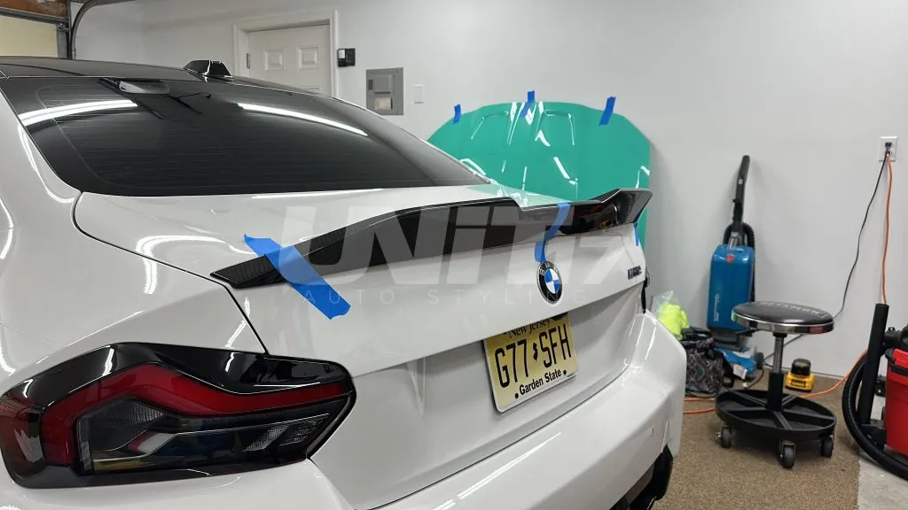 BMW G87 M2 | G42 OEM++ custom rear spoiler in prepreg dry carbon fiber with a gloss finish |UnitExclusives  - As seen on Daily Downshift — image 8 of 12