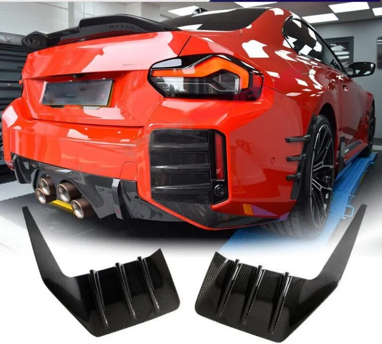 BMW G87 M2 2023 + PRE PREG CARBON Rear Bumper Fins Side Vent Garnish Trim Cover