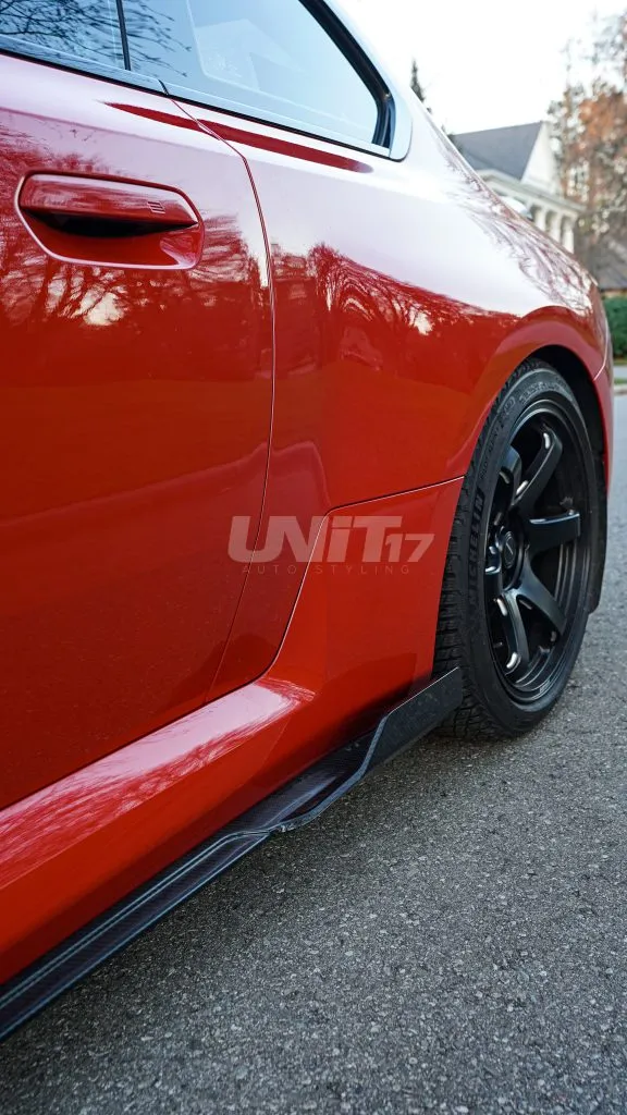 BMW G87 M2 2023+ Exclusive Unit17 Design side skirts with winglet in prepreg dry carbon fiber with a gloss finish — image 16 of 25
