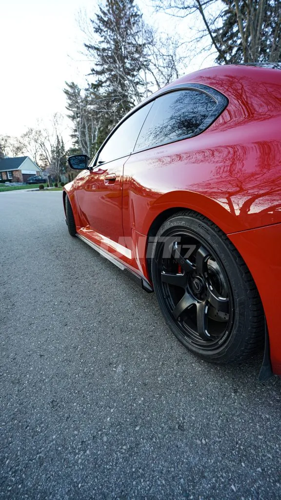 BMW G87 M2 2023+ Exclusive Unit17 Design side skirts with winglet in prepreg dry carbon fiber with a gloss finish — image 10 of 25