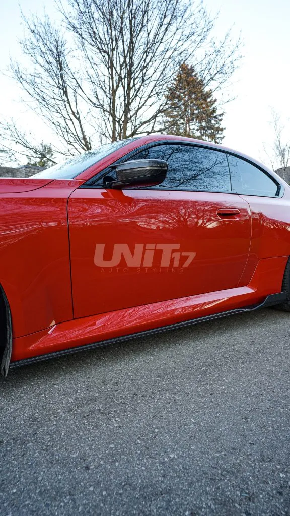 BMW G87 M2 2023+ Exclusive Unit17 Design side skirts with winglet in prepreg dry carbon fiber with a gloss finish — image 20 of 25
