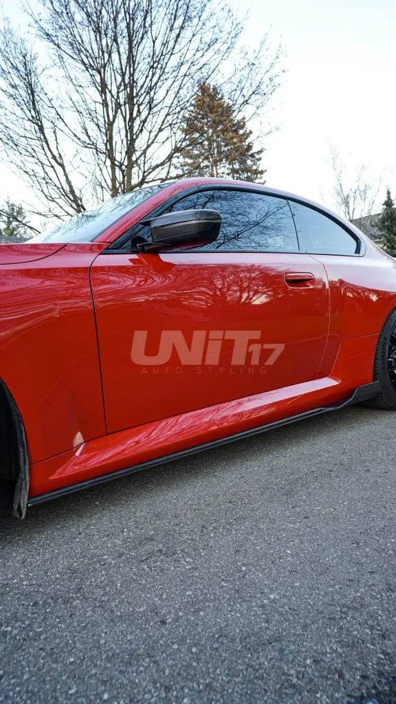 BMW G87 M2 2023+ Exclusive Unit17 Design side skirts with winglet in prepreg dry carbon fiber with a gloss finish — image 21 of 25