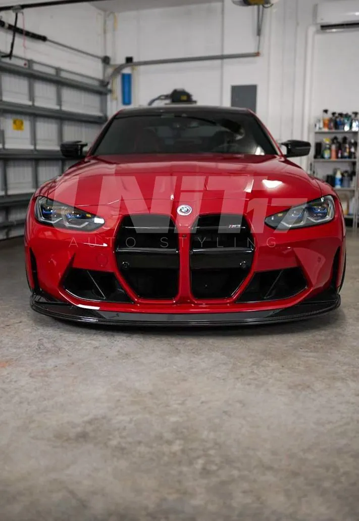 2021+ BMW M3 M4 G80 G82 G83 1 piece Prepreg Carbon Fiber front splitter - SPL2 – another view