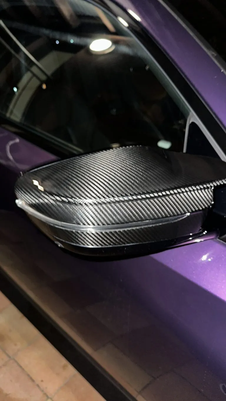 BMW G42 2 Series Prepreg dry carbon fiber mirror caps - M Style – another view